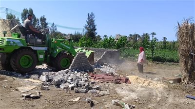 إزالة فورية لتعدٍ على أرض زراعية بكفر البطيخ تنفيذًا لتوجيهات محافظ دمياط