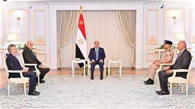 الرئيس السيسي يلتقي بوزير الدفاع الإيطالي بحضور الفريق عبد المجيد صقر