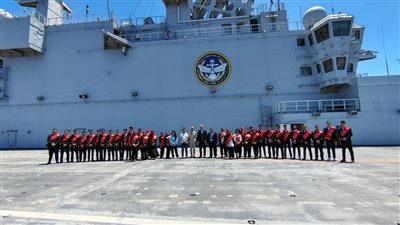 قوات الدفاع الشعبي والعسكري تنظم زيارة لطلاب جامعة حلوان إلى القاعدة البحرية