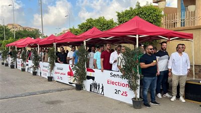 حشد جماهيري أمام لجان مدينتي للإدلاء بأصواتهم في استحقاق الشيوخ 2025