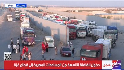 بدء دخول الفوج الأول من القافلة الـ 9 للمساعدات المصرية إلى غزة عبر رفح