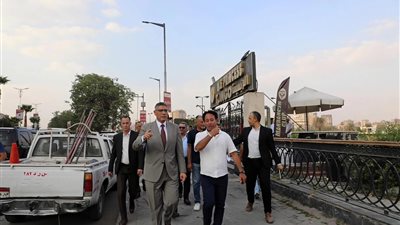 محافظ الجيزة يتفقد موقع أعمال مشروع دعم محطة مياه جزيرة الدهب