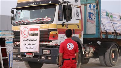 مصدر: 21 شاحنة مساعدات إغاثية إماراتية عبرت اليوم الخميس إلى معبر كرم أبو سالم