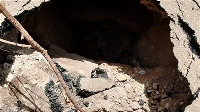 هبوط أرضي مفاجئ في شارع كنيسة الأقباط بمحطة الرمل بالإسكندرية