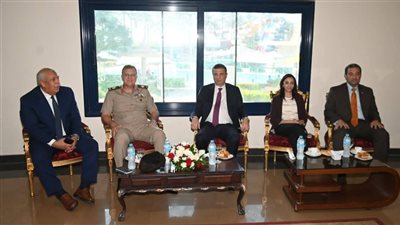 محافظ البحيرة تستقبل وزير الزراعة ومحافظي دمياط والوادي الجديد