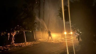 السيطرة على حريق هائل التهم عددًا من أشجار النخيل بقرية دُقميرة في كفرالشيخ