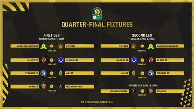 مواعيد مباريات الدور ربع النهائي لبطولة دوري أبطال إفريقيا