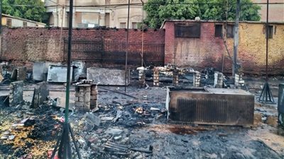 الدفع بـ 4 سيارات إطفاء..  السيطرة علي حريق اندلع بمعرض اهلاً رمضان في المنيا