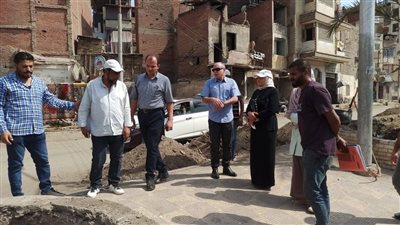 السكرتير المساعد يتابع أعمال تطوير شارع فخر الدين خالد بحي شرق المنصورة