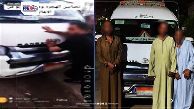 ميكروباص يقتحم الطريق هربًا من 