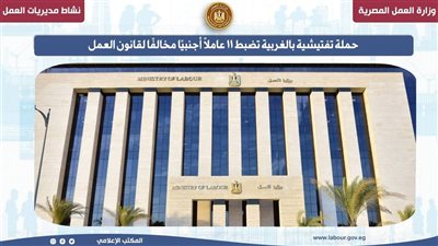 حملة تفتيشية بالغربية تضبط 11 عاملًا أجنبيًا مخالفًا لقانون العمل