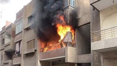 السيطرة على حريق نشب في عمارة سكنية بمحيط المعهد القومي للبحوث بالدقي