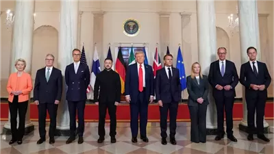 ترامب يشير إلى صورة محاولة اغتياله أثناء لقطة جماعية مع قادة أوروبا |فيديو