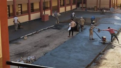 رفع كفاءة وترميم فناء مدرسة رفاعة الطهطاوي بدمياط استعدادًا للعام الدراسي 