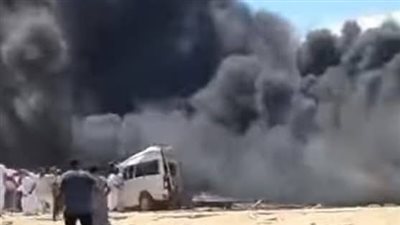 «11 سيارة تفحمت».. مصرع شخص وإصابة 20 في حادث مروع على طريق مطروح الإسكندرية