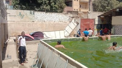 المياه خضراء.. غلق حمام السباحة المتنقل بمركز شباب بني بخيت ببني سويف