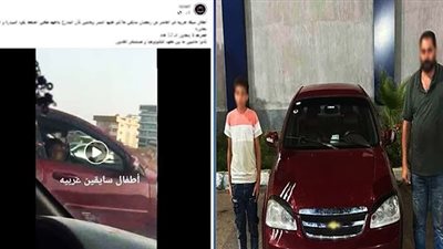 طفل يقود سيارة بمدينة العاشر من رمضان وسط ذهول المارة.. والأمن يتحرك