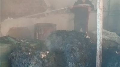 إصابة 8 أشخاص في حريق مصنع قطن بقرية الراهبين بالغربية