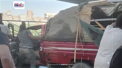 إصابة 7 أشخاص في انقلاب سيارة ربع نقل أسفل الكوبري الجديد بالمنيا