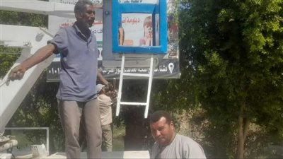 الوحدة المحلية بدشنا تشن حملة مكبرة لإزالة الإعلانات غير المرخصة |صور