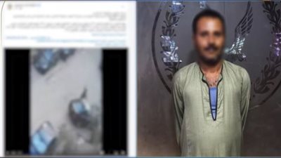 عكس فيديو امرأة المترو..القبض علي حارس عقار لقيامه بضرب كلب بالشارع 