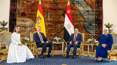 الرئيس السيسي يقيم مأدبة عشاء تكريمية لملك وملكة إسبانيا بمنطقة الأهرام