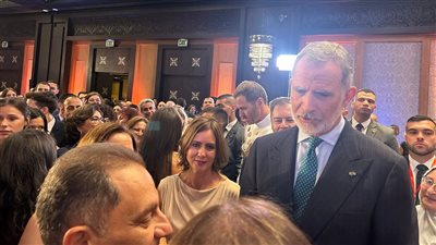   رد فعل مؤثر من ملك إسبانيا عندما التقى بسيدة فلسطينية مقيمة في مصر