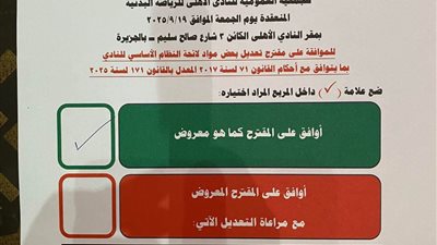 استمارة الأهلي.. تعليمات صارمة بين الموافقة الكاملة أو التعديل من الأعضاء