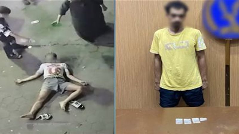 الشاب بعد ضبطه
