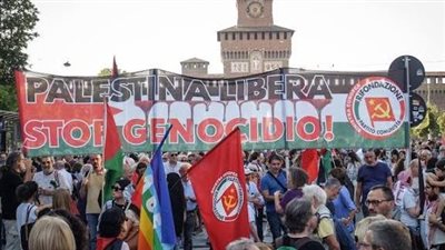 مظاهرات في مدن إيطالية تضامنا مع غزة.. المطالبة بفرض عقوبات على إسرائيل
