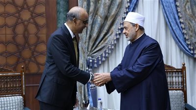 شيخ الأزهر يستقبل رئيس سنغافورة ويتفقان على مواصلة الضغط لوقف العدوان على غزة