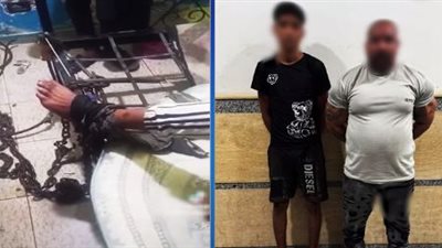 مفاجأة في واقعة فيديو تقييد أب لابنه بسلسلة حديدية.. سبب صادم وراء حادث أكتوبر