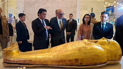 رئيس جمهورية سنغافورة يزور المتحف القومي للحضارة المصرية