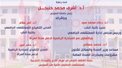 حملة للكشف المبكر عن أورام الثدي بالتعاون مع المبادرة الرئاسية لدعم الصحة