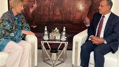 على هامش اجتماع قادة ميونخ.. وزير الخارجية يلتقي السفيرة هيلجا ماريا
