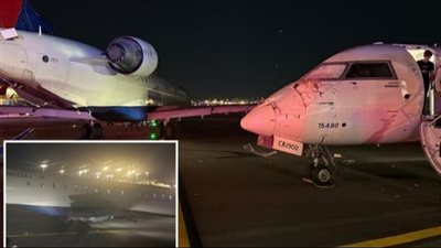أمريكا.. اصطدام طائرتين في مطار نيويورك وإصابة مضيفة