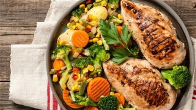 طريقه الدجاج المشوي مع الخضار للرجيم تعرفه عليها ما هي