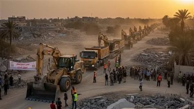 بالتزامن مع بوادر هدنة غزة.. جرافات مصرية تظهر في القطاع 