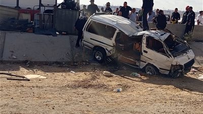  أسماء مصابي حادث تصادم وانقلاب سيارة ميكروباص على الطريق الدولي بالإسكندرية