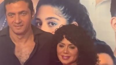 رانيا يوسف مع زوجها الجديد المخرج أحمد جمال في العرض الخاص لهيبتا 2|صور