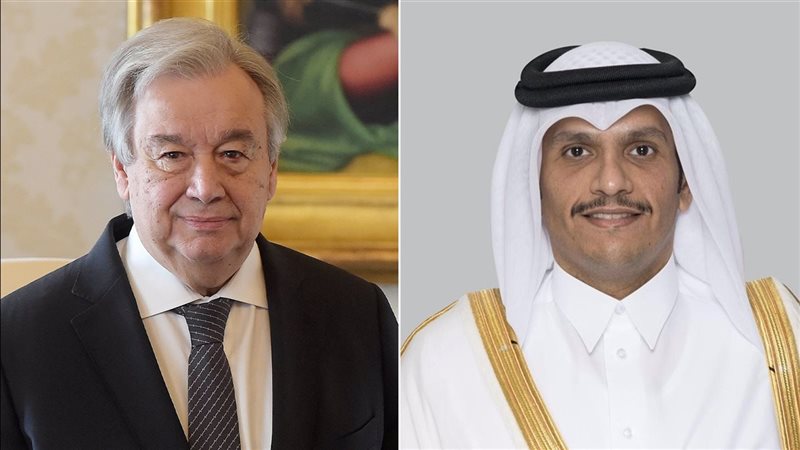 رئيس وزراء قطر وجوتيريش