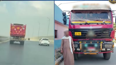 دون لوحات خلفية.. القبض على سائق نقل ثقيل بعد تداول فيديو له يقود برعونة