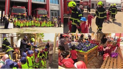 روح من الود والتوعية.. أطفال أجانب يزورون «الحماية المدنية» بالقاهرة