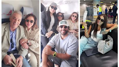 في طريقهم إلى الجونة.. إيناس الدغيدي وزوجها ومحمود حميدة والنجوم بمطار القاهرة