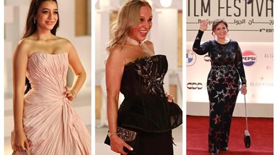 إلهام شاهين وشيرين رضا وطه دسوقي وزوجته يتألقون على ريد كاربت الجونة السينمائي