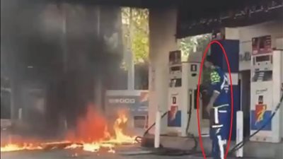 عامل مصري ينتقم من حبيبته بتفجير محطة وقود في لبنان l فيديو 