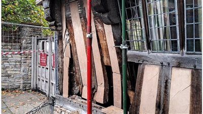 هالز كروفت  منزل ابنة شكسبير التاريخي يتضرر بعد حادث سير مفاجئ