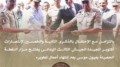 تزامنًا مع احتفالات أكتوبر.. الجيش الثالث الميدانى يفتتح مزار النقطة الحصينة 