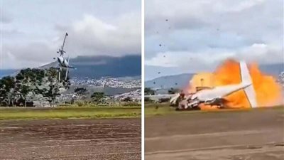 تحطم طائرة في فنزويلا ومصرع شخصين بعد لحظات من الإقلاع| فيديو