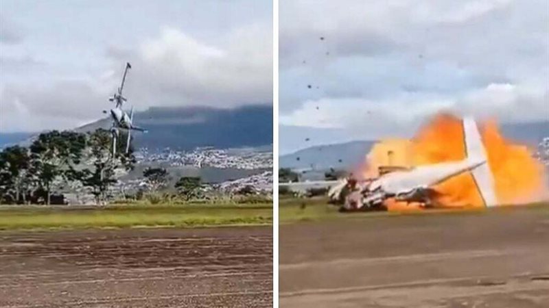 حادث طائرة مروع غرب